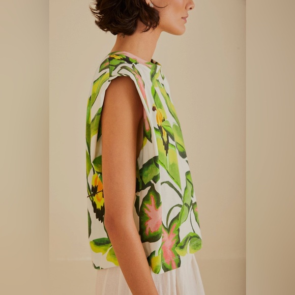 FARM Rio Off-White Summer Foliage T-Shirt - Picture 12 of 15